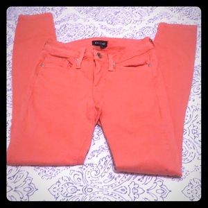 4/$15 BEBE cigarette skinny jeans orange size 24
